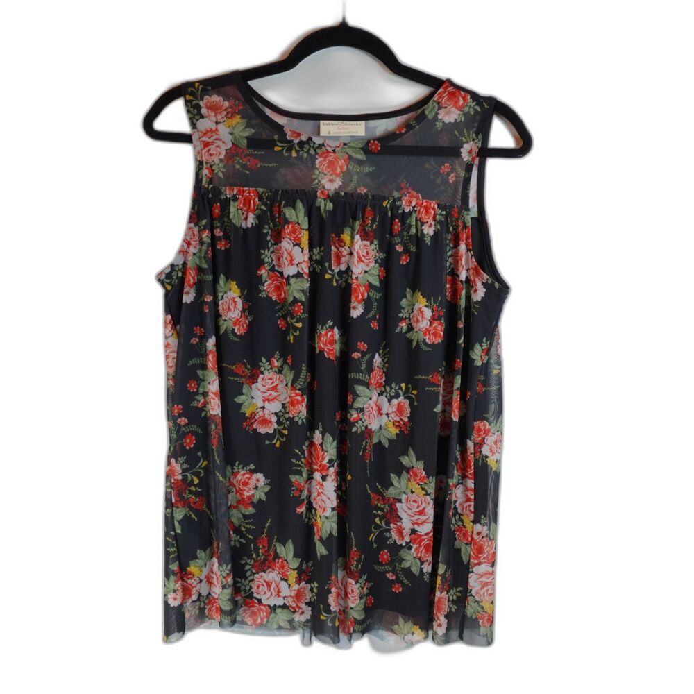 Boho Womens Top Size S Floral Sleeveless Cottage Whimsy